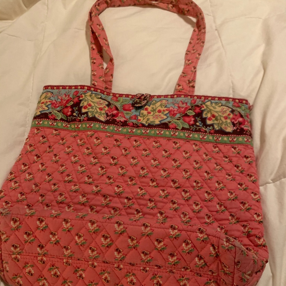 VERA BRADLEY Classic Tote Pink Pansy Retired